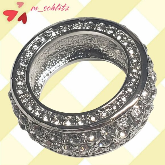 Camille Lucie Ring for Women, Modern Design of Clear Crystals All Around - Picture 2 of 4